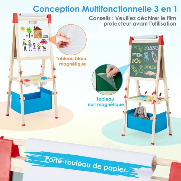 Relaxdays Tableau pour Enfant, Support magnétique avec Rouleau de Papier, 2  emplacements, Motif Monstre, Multicolore : : Jeux et Jouets