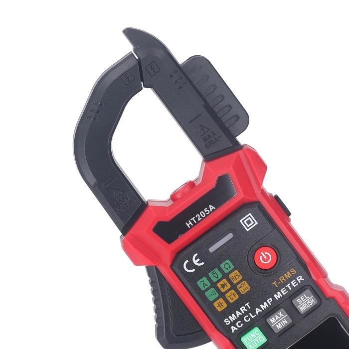 Duokon Pince multimètre numérique Multimètre rouge d'ABS d'annonce vocale  intelligente automatique de multimètre de pince