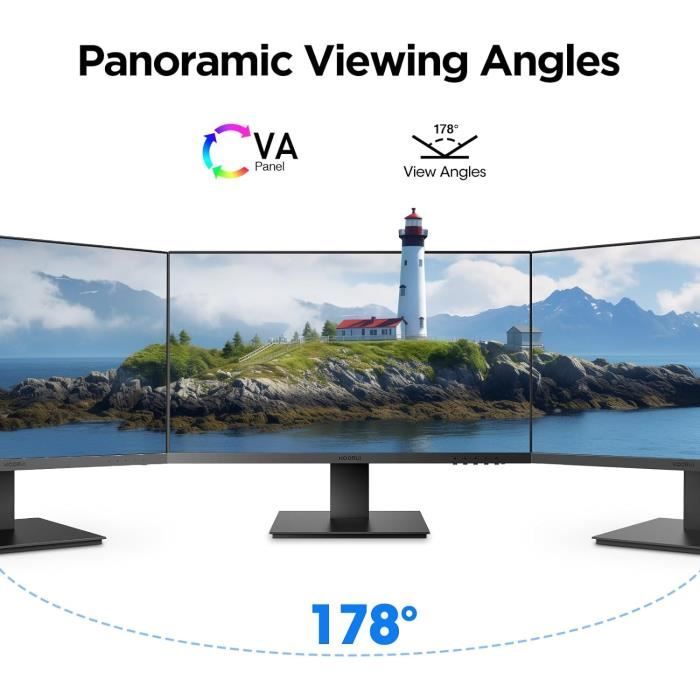 Écran PC Incurvé KOORUI 27 Pouces FHD 1800R VA 75Hz - Moniteur HDMI VGA Avec Soin Des Yeux