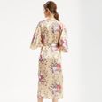 Kimono en Satin imprimé pour femmes, Lingerie intime, longue, Sexy, peignoir, vêtements de nuit [85E0812]-3