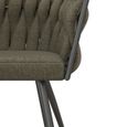 Fauteuil de table en tissu Taupe et métal noir mat (x2) - TESSA - Confort d'assise et look très déco-3