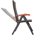 Chaise de jardin en rotin Canberra pliable en aluminium - marron - TECTAKE-3