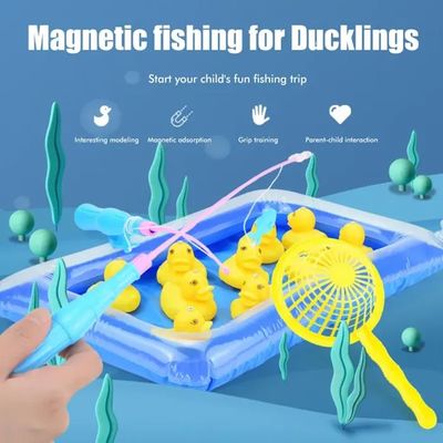 GUE jeu de pêche Ensemble de jeu de piscine de pêche magnétique poisson flottant interactif