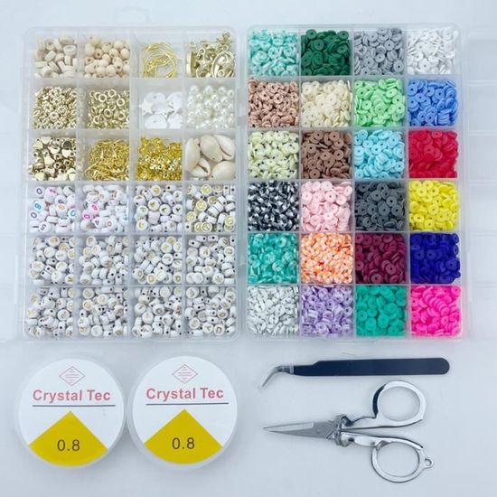 Lot De 200 Perles D'espacement En Argile Polymère Pour Fabrication De