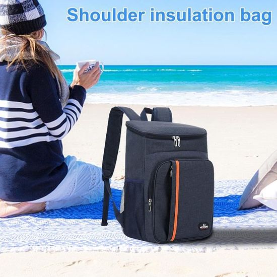 Aoresac Sac à Dos Glacière Isotherme 18L - Lunch Cooler Backpack Imperméable Pour Pique-Nique, Plage, Camping (Gris)