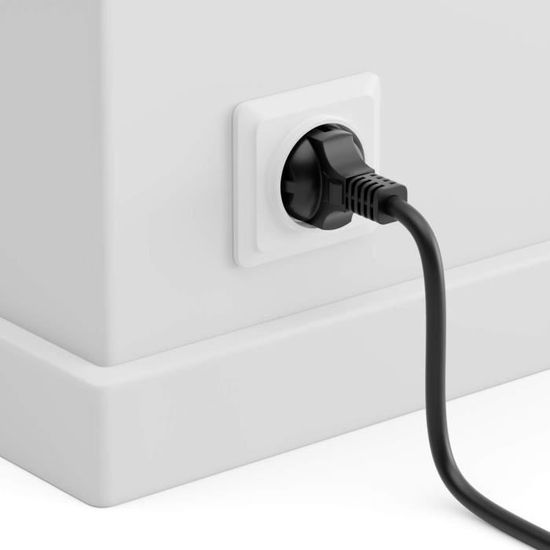 DeleyCON 2m Câble Électrique Extension Extérieur IP44 Caoutchouc Résistant - Fiche Type F Prise Femelle - Noir