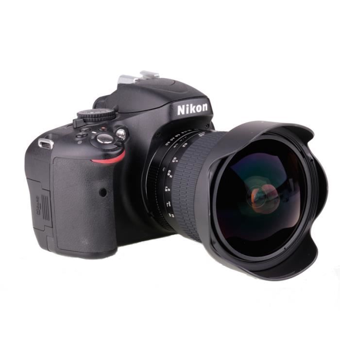 Canon EFObjectif Fisheye Ultra grand Angle 8mm F3.0 pour appareil photo Nikon DSLR D3100 D3200