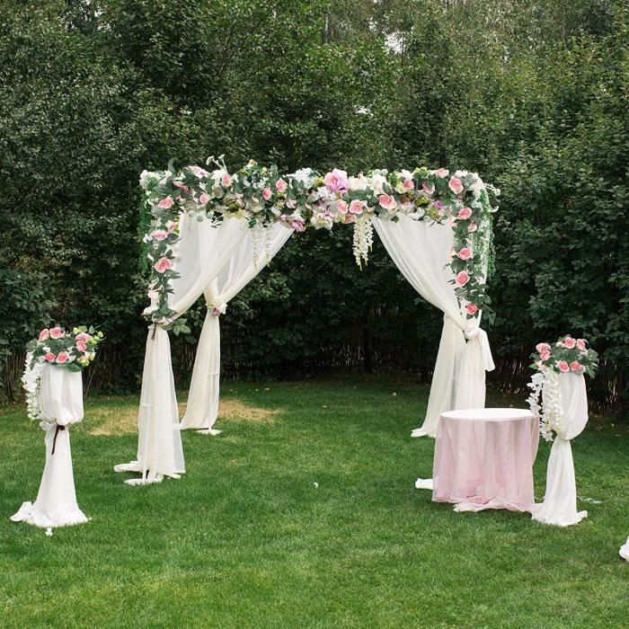 Guirlande Fleurs Artificielles 220 Cm - 2 Pièces Vigne Blanche Pour Mariage, Jardin, Décoration Maison