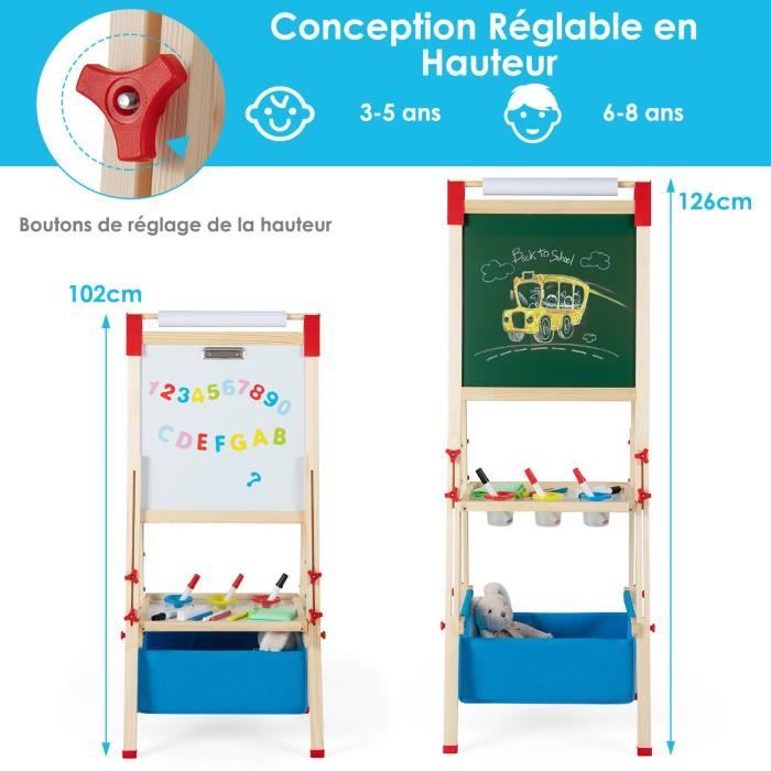 Relaxdays Tableau pour Enfant, Support magnétique avec Rouleau de Papier, 2  emplacements, Motif Monstre, Multicolore : : Jeux et Jouets