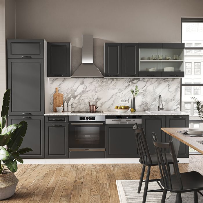 Cuisine Fame-line, Anthracite-or/blanc, 300cm , Pt Anthracite - Cuisine