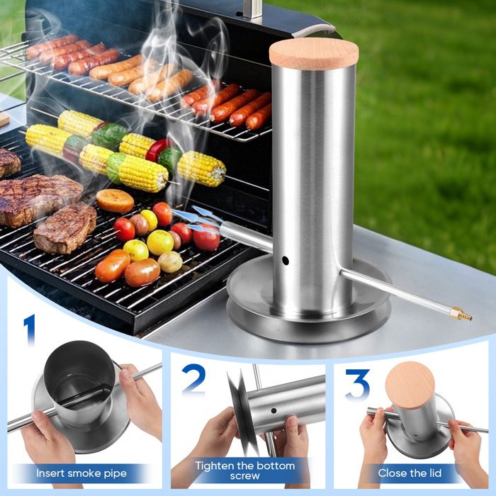 Générateur De Fumée Froide En Acier Inoxydable Pour Fumoir Professionelle Boite De Fumoir De Granule Fumage Viande Poisson Barbecue Legumes Bbq Avec Brosse De Nettoyage Et Crochetsm 88786911