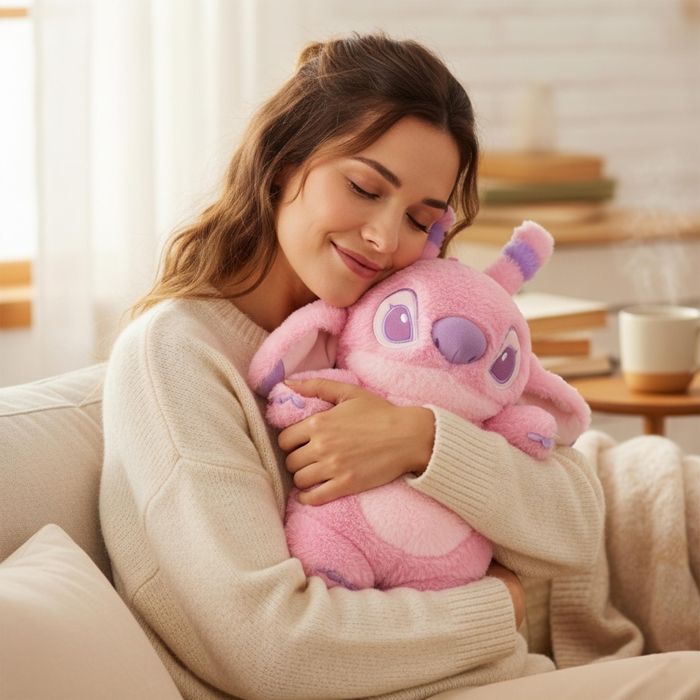 Bouillotte Whitehouse Leisure Lilo Et Stitch - Rose, Caoutchouc Naturel Avec Housse Peluche