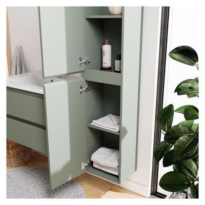 Meuble De Salle De Bain à LEDs, Vasque à Encastrer, Blanc Et Naturel Fonce L80 Cm Pozega