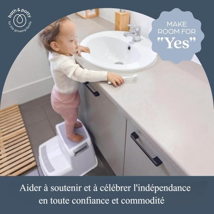 Marchepied de Cuisine pour Enfants avec Rail de sécurité, Tour Debout pour comptoir de Cuisine, Tabouret Montessori pour bébé, Construction en Bois Massif, Blanc