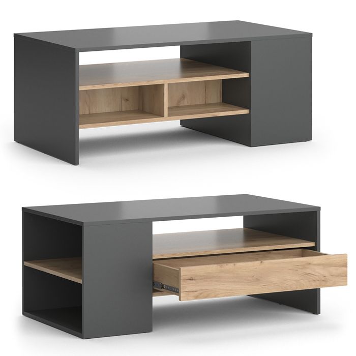 Table basse BECKIE – chêne wotan / anthracite Tables basses