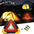 TRIANGLE SECURITE LED LUMINEUX FIXE+CLIGNOTANT+LAMPE SECOURS NEUF-0