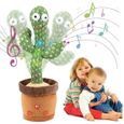 Jouet en peluche cactus, Cactus dansant chanter, jouets en forme de cactus shake électronique Jouet éducatif pour enfants adultes-0