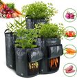 Sac de culture de légumes PE OMABETA - Vert foncé 5 Noir 3 gallons 25x22cm-0