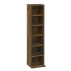 Armoire à CD - SALUTUYA - BD58742 - Chêne fumé - 6 compartiments - 21x20x88 cm