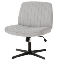 Chaise de bureau sans roulettes - Vanity chair - Sans bras - Pour bureau à domicile - Chaise de bureau large - Ergonomique