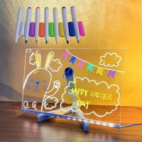 30*20CM Led Note Board with Colors for Kids,Acrylic Dry Erase Board with Light, Light Up Drawing Board,Led Illuminated Drawing Board