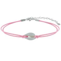 Les Poulettes Bijoux - Bracelet Lien Coquillage Cauris - Rose
