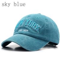 Casquette,casquette de baseball 100% coton pour femmes et hommes,chapeau vintage pour papa et maman,broderie NEW YORK - Type Bleu