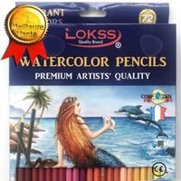 CONFO® Outils de peinture pour étudiants Ensemble d'art de 72 crayons de couleur solubles dans l'eau professionnels peints à la main
