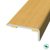 Angle aluminium adhésif replaqué chêne vernis mat Lg 135cm x larg 2,5cm x 1cm