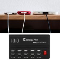 HURRISE Chargeur à ports USB multiples pour téléphone portable ventilateur 100-240V(EU Plug)