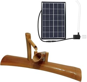 FONTAINE DE JARDIN Kit de Fontaine en Bambou avec Pompe à énergie Sol