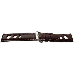 Bracelet De Montre Cuir Marron - 20mm - Boucle Déployante - Homme