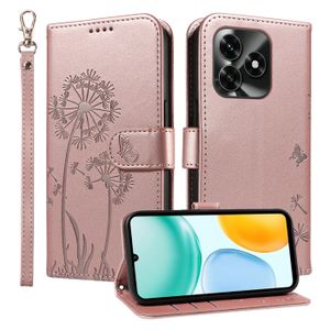 Étui Portefeuille Magnétique Pour Honor X5c Plus - Coque Flip En Cuir PU Fleur Relief, Support Et Porte-Cartes - 7