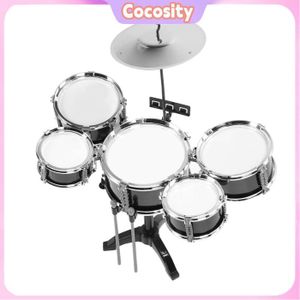 OMABETA Kit de batterie de jazz pour tout-petit Kit de batterie de tambour de jazz pour tout-petit coordination jeux detachee Bleu - Instruments de musique