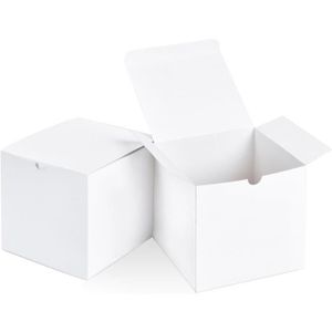 Boîte cadeau Lot De 10 Boîtes Cadeaux En Carton Blanc Avec Couv