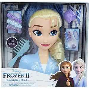 Tête à coiffer Deluxe reine des neiges Elsa + 18 accessoires, Poupée Frozen  à coiffer, Tête à coiffe