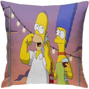 TAIE D'OREILLER Oreiller The Simpsons idéal pour les dormeurs latéraux-bas de la jambe-dos-hanche-genou-articulation en mousse à mé 45*45CM<05112>