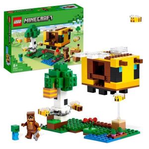 ASSEMBLAGE CONSTRUCTION SHOT CASE - LEGO Minecraft 21241 La Cabane Abeille, Jouet, Ferme avec Maison, Zombie et Figurines Animaux
