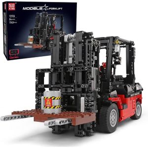 ASSEMBLAGE CONSTRUCTION Jouet - MOULD KING - Chariot élévateur - Electrique - Lego Technic - Blanc
