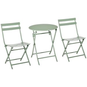 Ensemble table et chaise de jardin Salon de jardin bistro pliable - table ronde Ø 60 