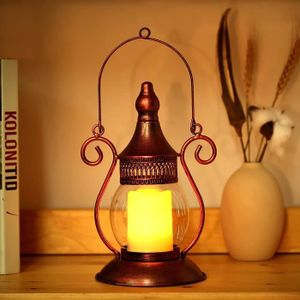 Relaxdays Lanterne LED, Chandelle avec effet flamme, extérieur, lanterne de  décoration, suspendue ou debout,H 30 cm,noir - - Cdiscount Maison