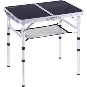 TABLE ET CHAISES CAMPING Sportneer Table de Camping à Hauteur réglable avec Compartiment de Rangement en Filet, 60 x 40 cm, pour Le Camping, Le Pique-Niq14