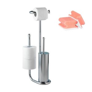 Kit d'accessoires pour WC sur pied Recco, porte-brosse WC et distributeur  papier toilette en inox satiné sur plaque lourde d'une - Cdiscount Bricolage