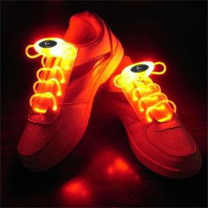 1 x paire LED clignotant lacets lueur dans la couleur foncée ORANGE
