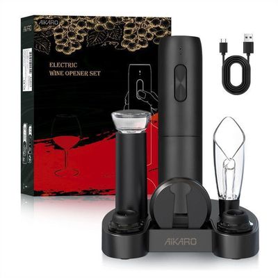 Tire-Bouchon Électrique 6 En 1 Rechargeable - Ouvre-Bouteille Automatique Avec Coupe-Capsule, Bouchon Vide, Bec
