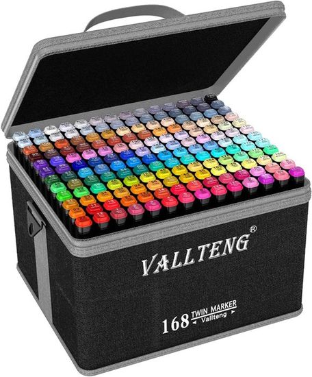 COLORIAGE MARQUEURS 60 Couleurs Feutre Alcool Double Pointe Permanents