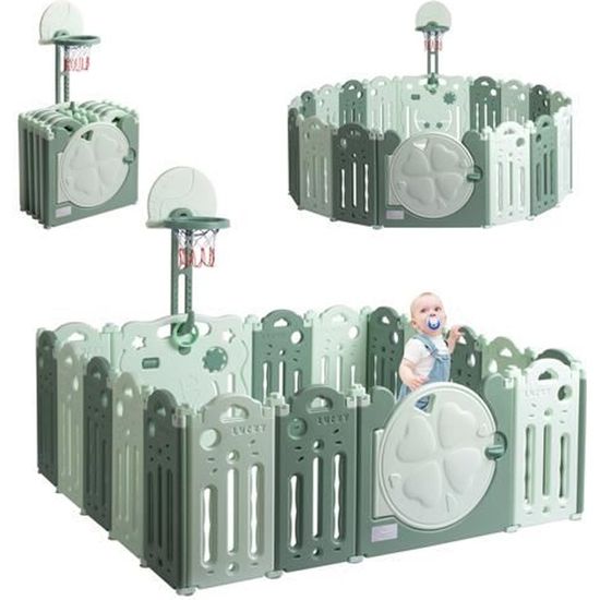 Parc Bébé Modulable 150x150 Cm Akeraq - Avec Tapis, Balles, Hochet - Sécurité, Maille Respirante, Portable