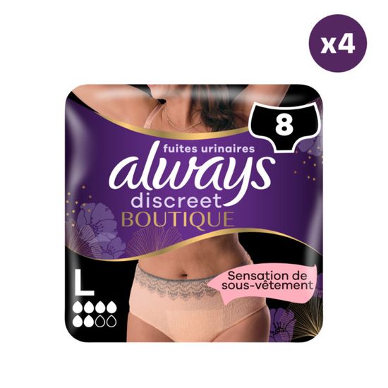 Culottes Jetables Postpartum Always Discreet Taille L | Très Absorbantes, Confortables - Lot De 8 Culottes