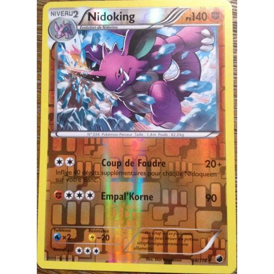 N/&B:Glaciation Plasma-58//116-Carte Pokemon Neuve Française Nidoking