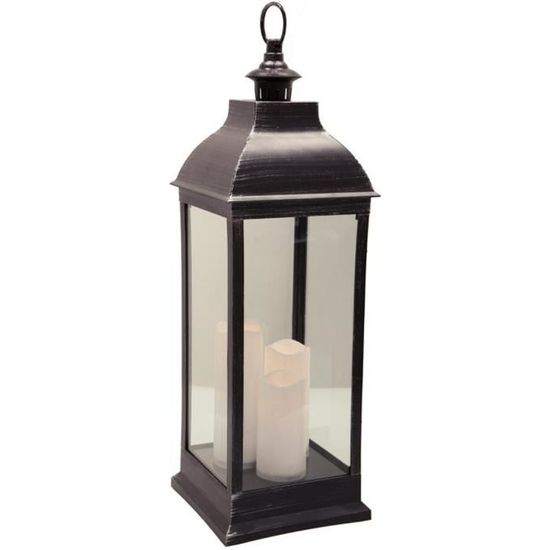 Atmosphera - Lanterne LED antique noire H71 L, 24 x l, 24 x H, 71 cmBougies LED : D, 7,5 x H, 15 / 18 / 22 cm Noir